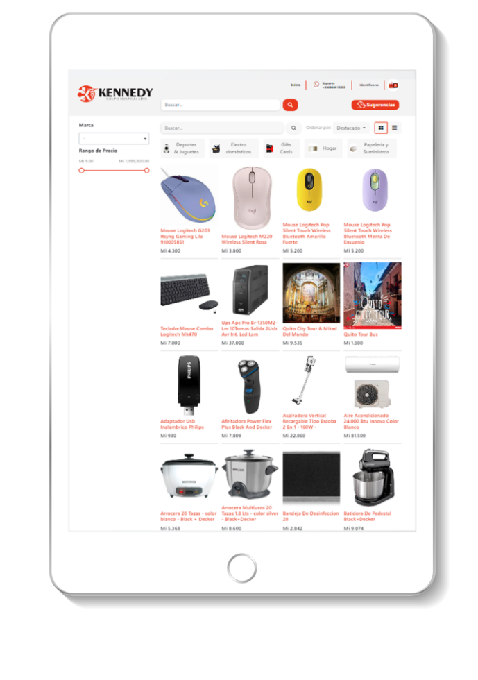 Portal de recompensas con catálogo de productos, personalizado para Grupo Hospitalario Kennedy